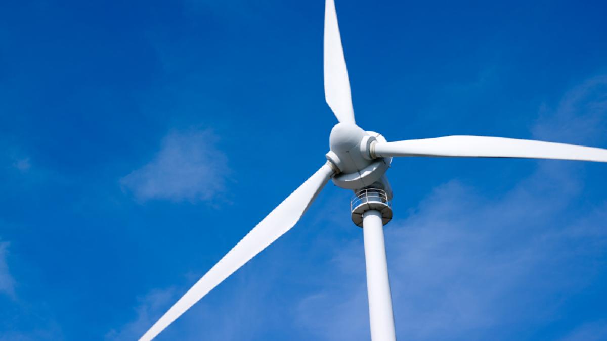 Wind turbine and blue sky