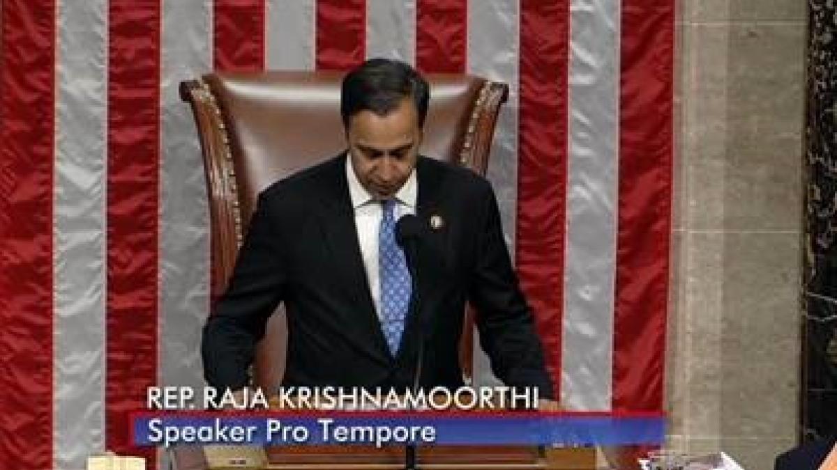 Congressman Raja Krishnamoorthi Becomes First Hindu American To Preside Over The Us House Of 5680