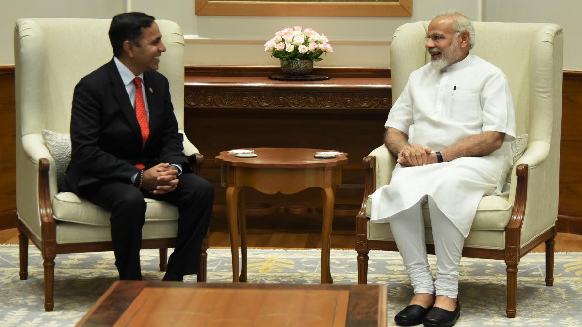 Congressman Krishnamoorthi with Prime Minister Modi 