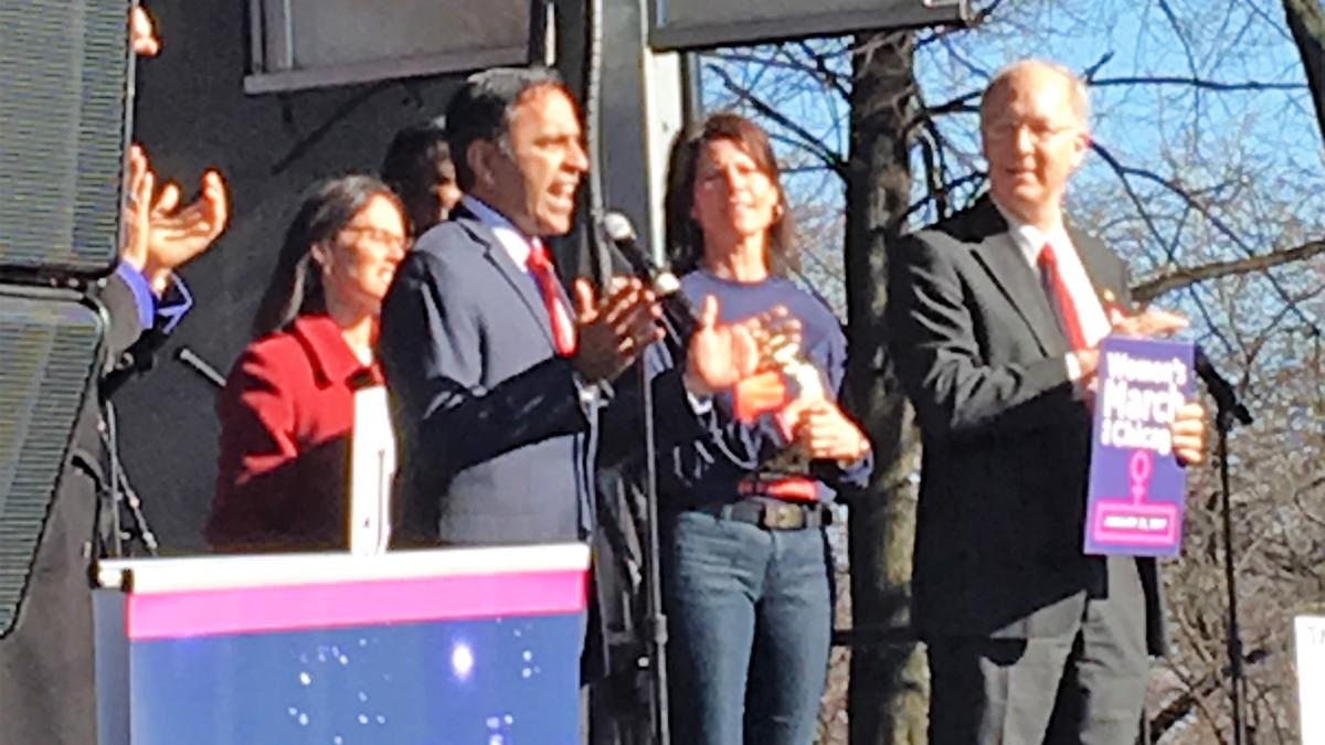 Rep Krishnamoorthi Addressing Chicago Women's March